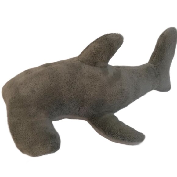 Clean Earth Dog Squeaky Toy Gray White Plush Hammerhead Shark 10 Inch Spunky Pup - Picture 4 of 5